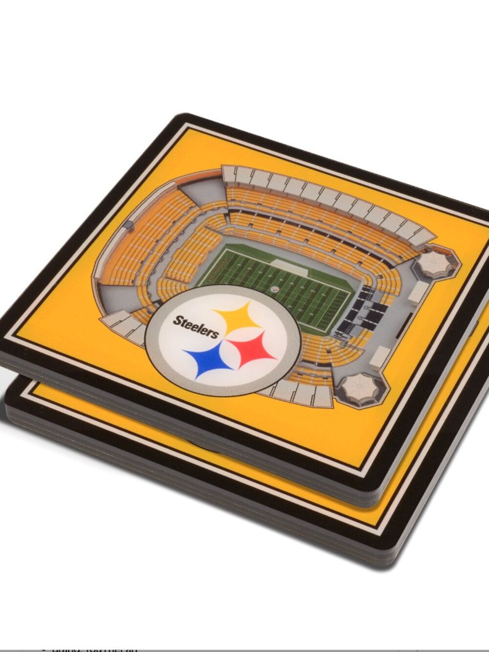 YouTheFan NFL Pittsburgh Steelers 3D StadiumView Coaster Set NWT